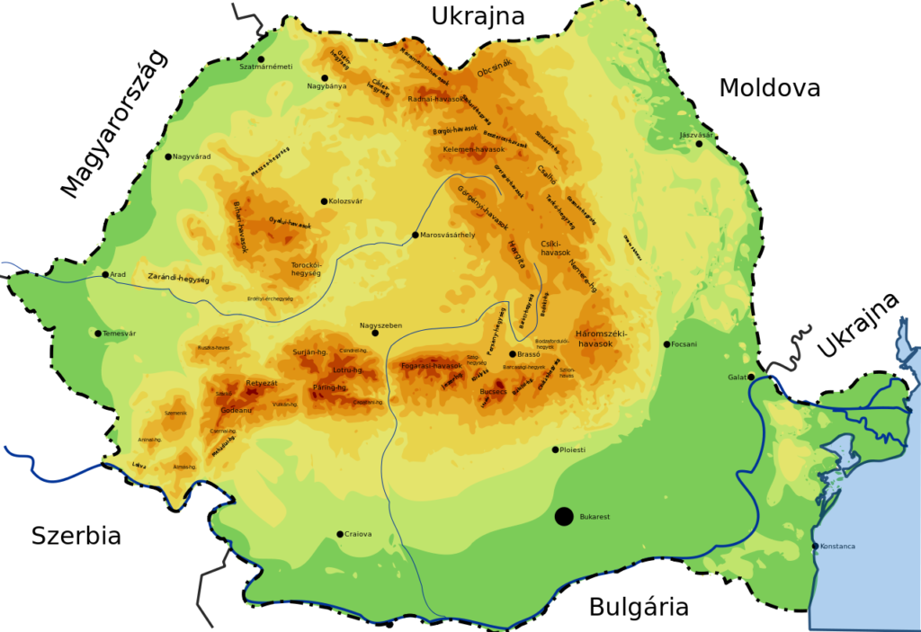 Mapa geográfico de Rumanía